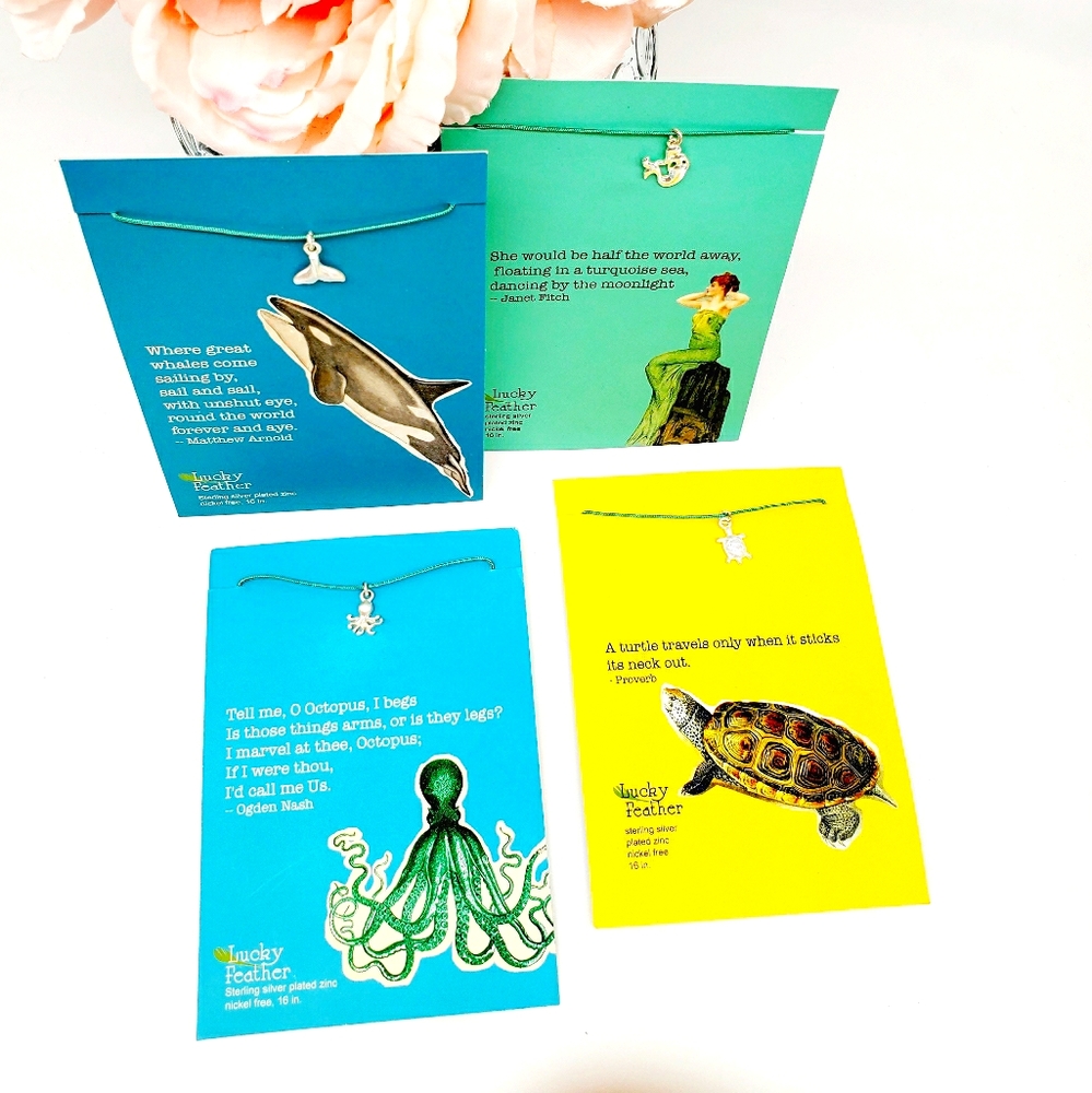 Lucky Feather 16" Sealife Necklaces SET OF 4